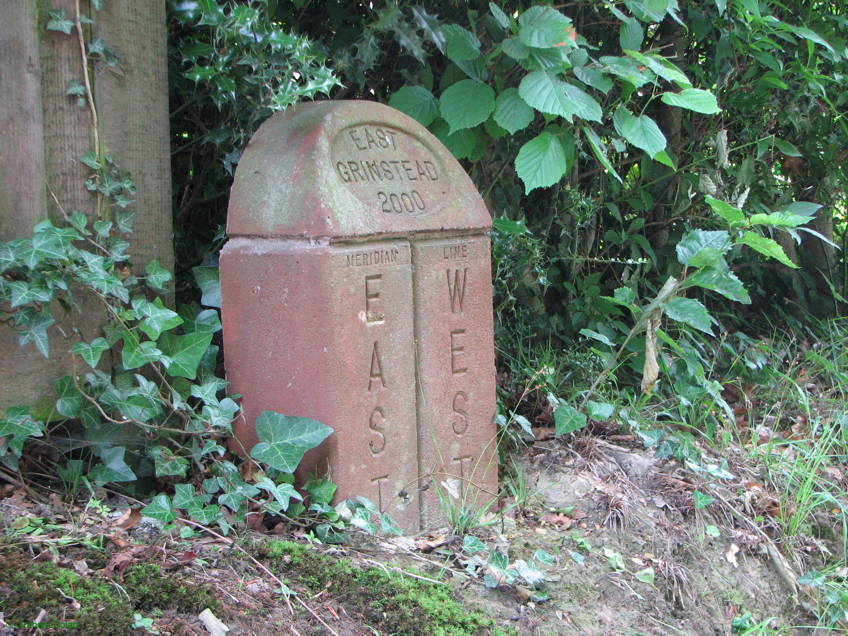 Greenwich Meridian Marker; England; West Sussex; East Grinstead